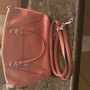 Coach Satchel Purse in Coral